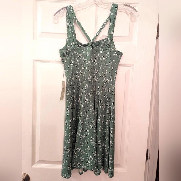 NWT Nine Britton Desiree Strappy green Floral Sleeveless Mini short Dress XSP - Picture 6 of 14